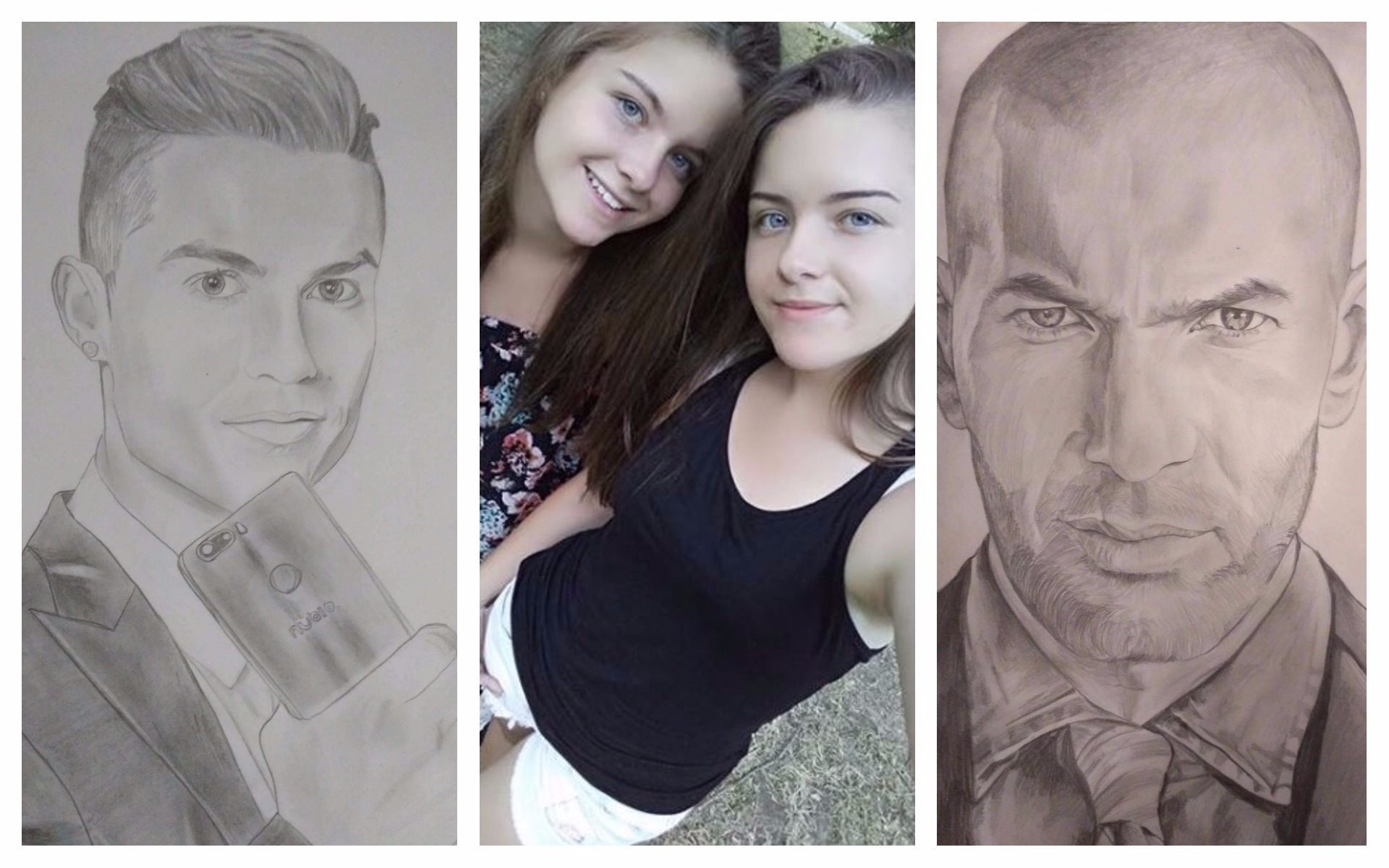 (Галерија) Вљубени во фудбалот, сестрите од Битола ги цртаат омилените спортисти