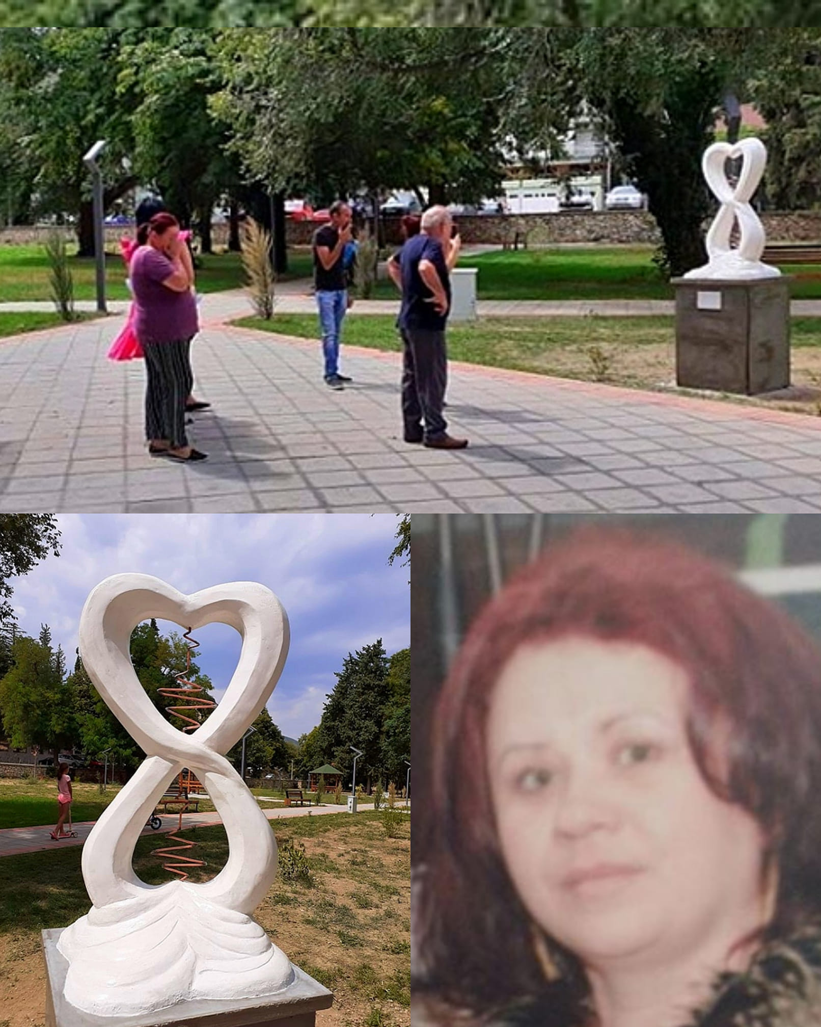 Скулптура во чест на Емилија Динева, првиот дарител на срце и органи, поставена е во градскиот парк во Дојран