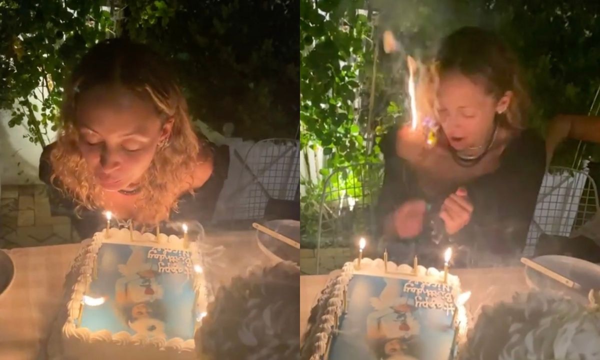 (Видео) Никол Ричи за 40. роденден си ја запали косата