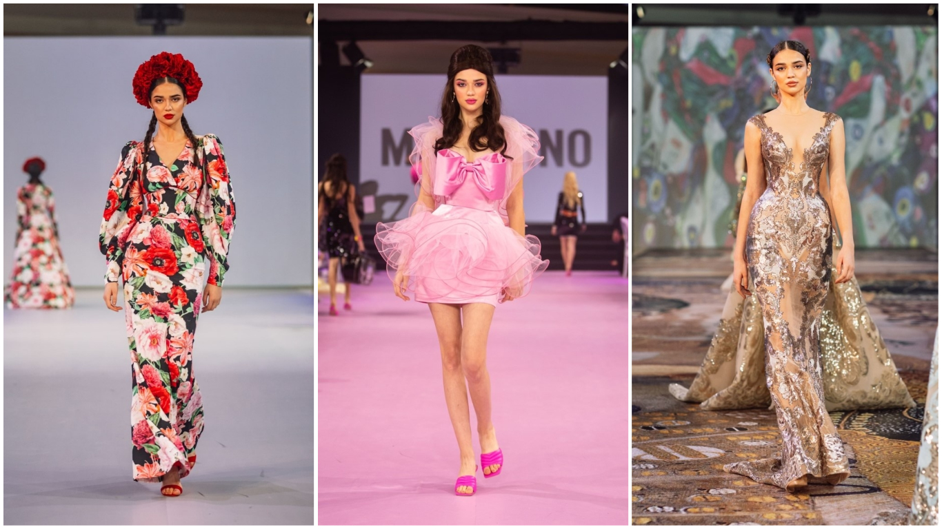 (Галерија) Македонската манекенка Андријана Илиоска ја отвори Модната недела во Дубаи во креација на Moschino