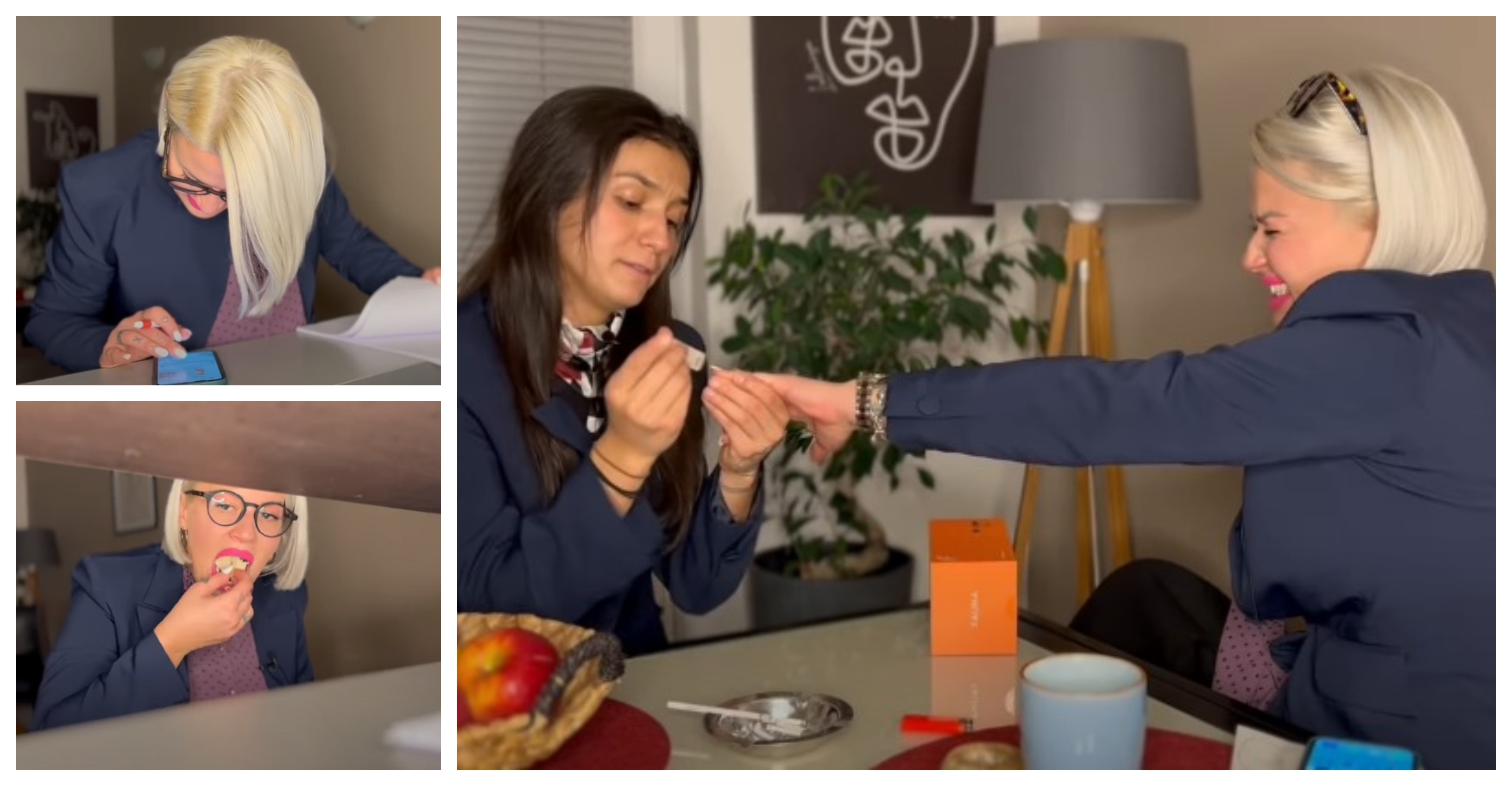 (Видео) Со бурекот во уста и лак на ноктите Миа Костова испрати порака до администрацијата