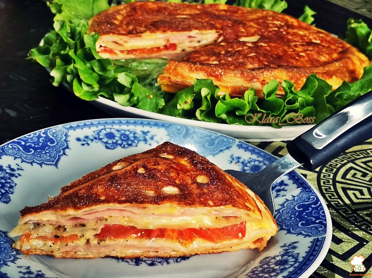 Брз појадок со тортиљи, шунка и кашкавал