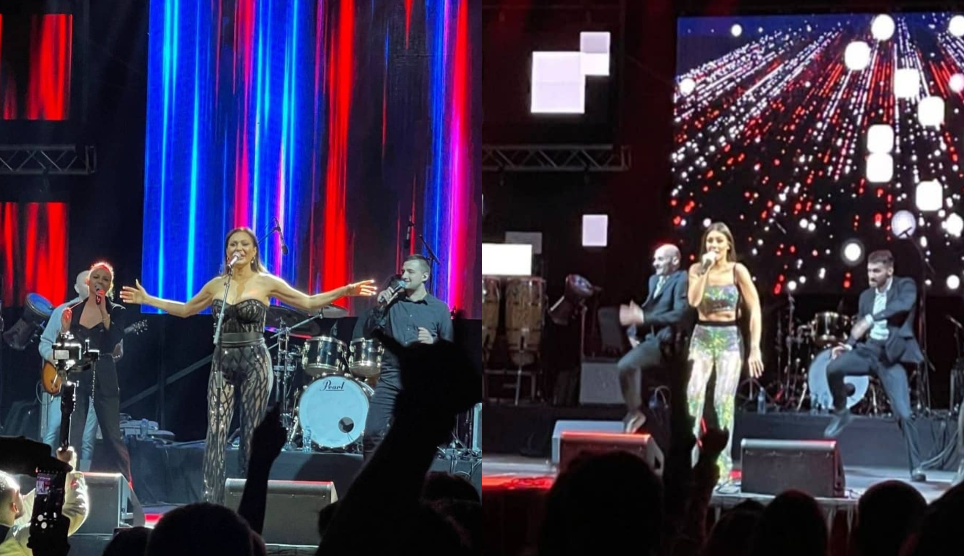 (Фото) Мајка и ќерка го кренаа Пробиштип нозе, па дури и огномет имаше за концертот на српските пејачки Цеца и Анастасија