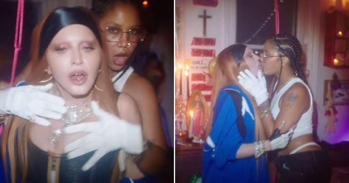 (Видео) Мадона и Токиша со лезбиски бакнеж во новиот спот