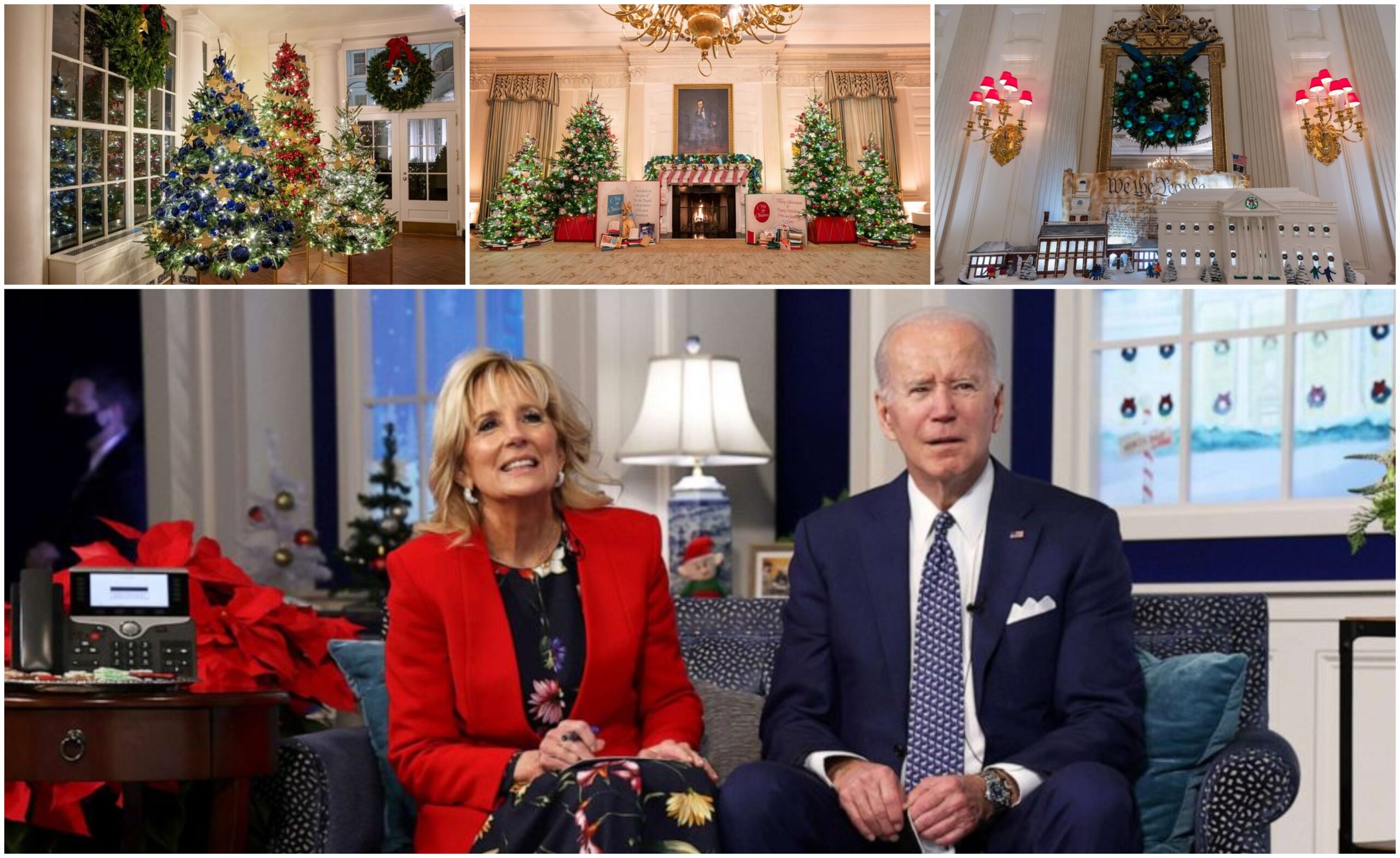 (Видео) Џил Бајден ја украси Белата куќа за Божиќ, има 77 елки и 83.615 светилки