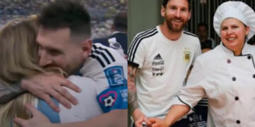 (Видео) Жената која го гушна Меси не е мајка му, туку готвачката на Аргентина
