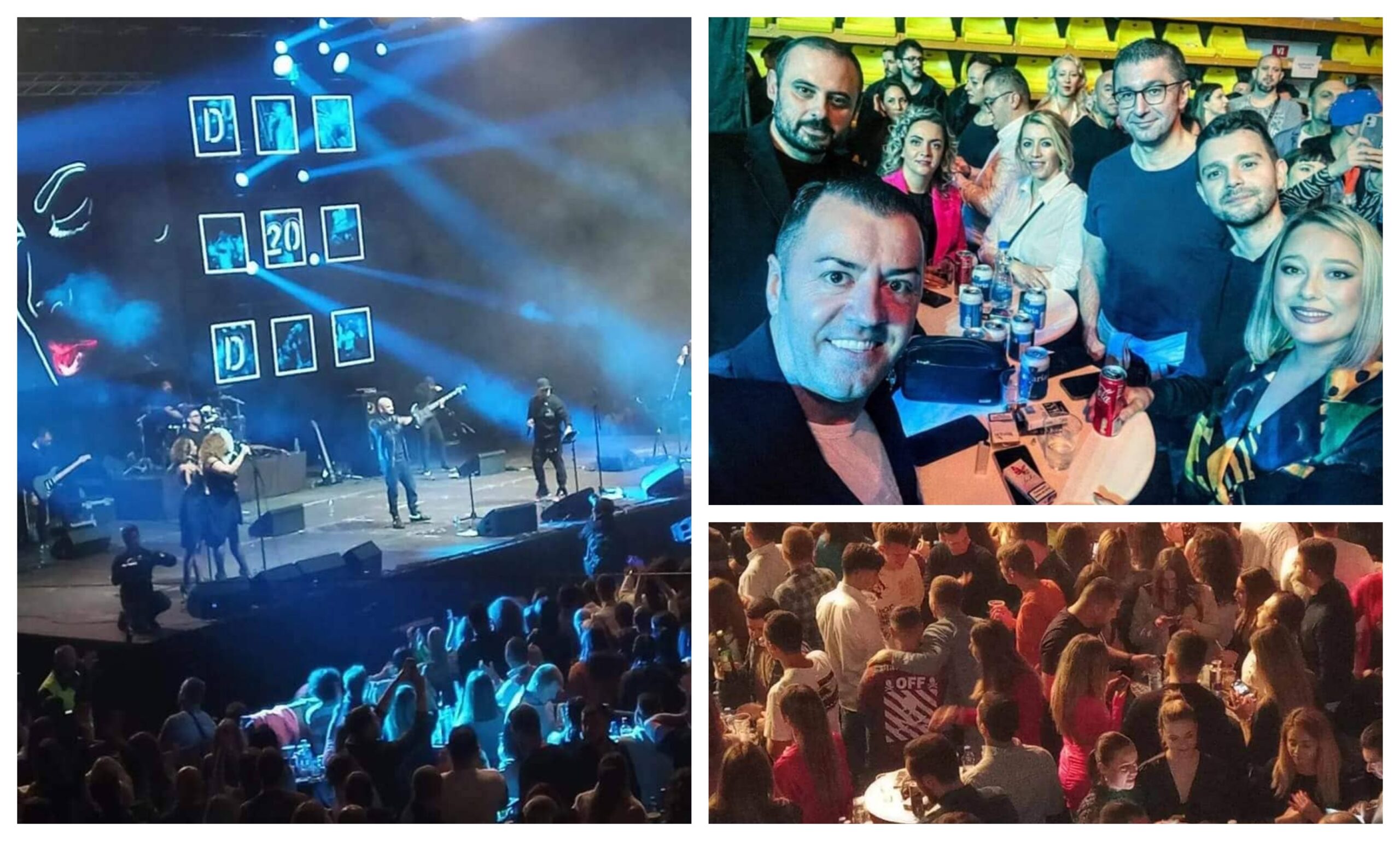 (Галерија) Глумци, спортисти и политичари на концерт кај ДНК: Со танчерка на сцена и многу журка Андреј и Панчо славеа 20 години јубилеј