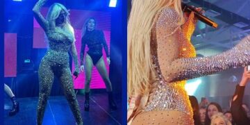 Карлеуша растури пред скопската публика во проѕирен костим со кристали