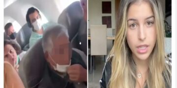 (Видео) Инфлуенсерка се пожали дека постар маж тајно ја сликал додека спиела во авион