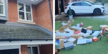 Фудбалер ѝ ги фрли работите на девојката низ прозорецот, па видеото го објави на „Твитер“