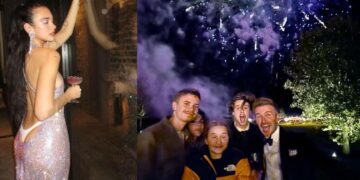 Џеј Ло со коктел, Хајди Клум во базен, Бекамови со децата: Како познатите ја прославија Новата година