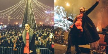 Скопјани и Елена Ристеска за Нова година, полн плоштад и многу музика за дочекот на 2023