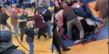 (Видео) Родители се тепаат на кошаркарски натпревар во САД