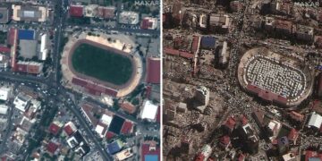 Сателитски слики од турските градови пред и по разорниот земјотрес