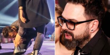 (Видео) Петар Грашо на концерт гризна обожавателка за нога