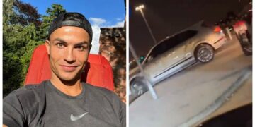 (Видео) Кристијано Роналдо со џип вози на тротоар во центарот на Ријад, возачи му свират додека тој прави сообраќаен прекршок