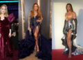 (Галерија) Гламурозни фустани, откачени комбинезони и пердувести наметки: модата на црвениот тепих на „Греми 2023“