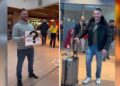 (Видео) Го дочека другарот на аеродром со порака која ги насмеа сите
