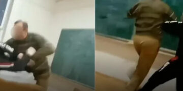 (Видео) Ученик се тепаше со наставник на час за мобилен телефон