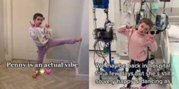 (Видео) Девојче снима забавни видеа за „Тик-ток“ додека во болница се лекува од ретка болест