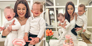 Розова торта со макаронас за роденденот на Симона Поповска: прв роденден со моите синови покрај мене