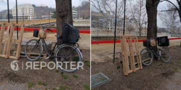 Скопјанец најде чаре како да го пренесе телевизорот на велосипед