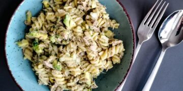 Паста со туна и авокадо