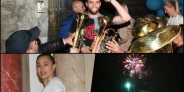 (Видео) Цеца качена на стол, Вељко со скината кошула, прослава на Дедиње за вториот внук во семејството Ражнатовиќ