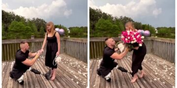 (Видео) Украински војник кој ги загуби двете нозе во војната ја запроси девојка му