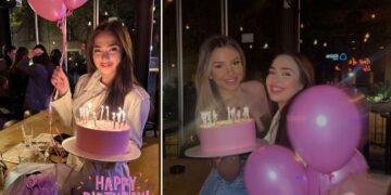 Мартија Станојковиќ со розева торта и букет со ружи прослави роденден