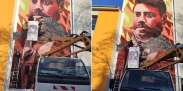 Гоце Делчев доби мурал на зградата од кумановската Гимназија