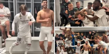 (Видео) Делириум во соблекувалната на Камп Ноу, фудбалерите на Реал Мадрид ја славеа победата над Барселона