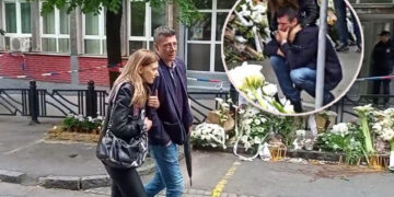 Скршени од болка одбојкарот Кобиљски и сопругата дојдоа во училиштето каде беше убиена нивната ќерка