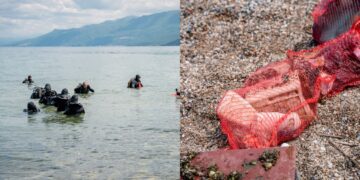 Пластични шишиња, лименки и конзерви собраа нуркачи во еколошка акција за чистење на Охридско езеро