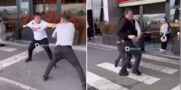 (Видео) Зошто ми ја погледна жената?-Масовна тепачка на аеродром во Приштина