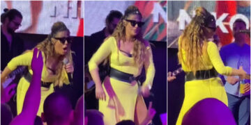 (Видео) Ана Николиќ го заборави текстот и падна на сцена, фановите бесни за ова ли ја плаќаме по 10.000 евра по настап