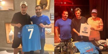 Елиф Елмас се врати во Македонија, откако Наполи стана шампион: го посети ФК Гостивар и доби дрес со неговото име