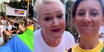 (Фото) Амбасадорката Агелер со куче во раце го прошета Скопје, со шведската амбасадорка направија селфи на “Скопје Прајд”