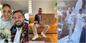 Се ожени Бомбакис, смени два костуми, а со оро среде булевар и факели тргна по невестата