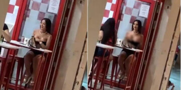 (Видео) Девојката покажа голи гради додека седи во ресторан во Сплит