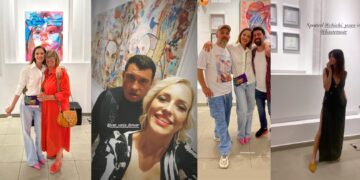 (Галерија) Тамара, Зоки Бејби и Катарина му дојдоа на изложба на Михаил Корубин во Чифте амам