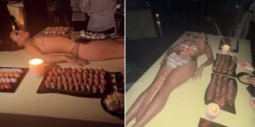 (Видео) Канје Вест послужува храна врз голи жени пред својата деветгодишна ќерка