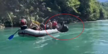 (Видео) Спектакуларно шоу со салто во вода на Јокиќ на рафтинг на Тара