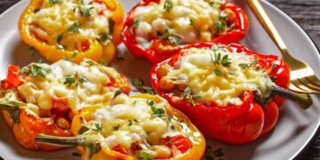 Рецепт за полнети пиперки со наут и сирење