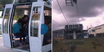 Поради дефект на една од најголемите жичари во светот, 70 луѓе беа заробени на 4000 метри височина