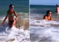(Видео) Брановите ја однесоа Георгина додека позираше во морето