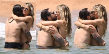 Хајди Клум и сопругот како тинејџери на плажа, се опуштија со страсни бакнежи и прегратки на Сардинија