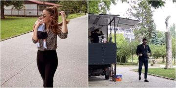 Ирина Дишоска на прошетка со синот Јосиф, само десет дена откако се породи