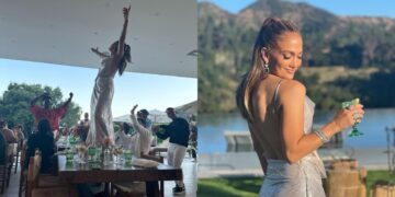 Џеј Ло качена на маса ги забавува гостите на нејзиниот роденден