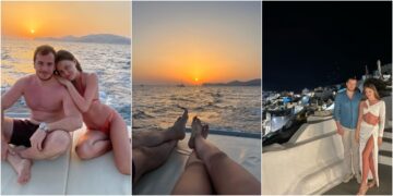 Јордан Мијалков и сопругата Анастасија пловат со јахта на Санторини